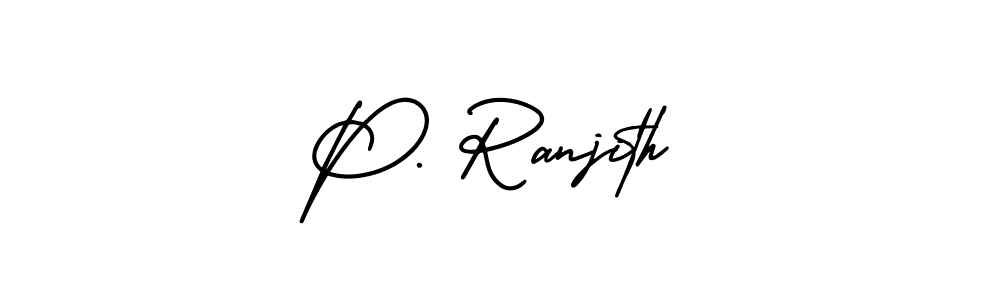 P. Ranjith stylish signature style. Best Handwritten Sign (AmerikaSignatureDemo-Regular) for my name. Handwritten Signature Collection Ideas for my name P. Ranjith. P. Ranjith signature style 3 images and pictures png