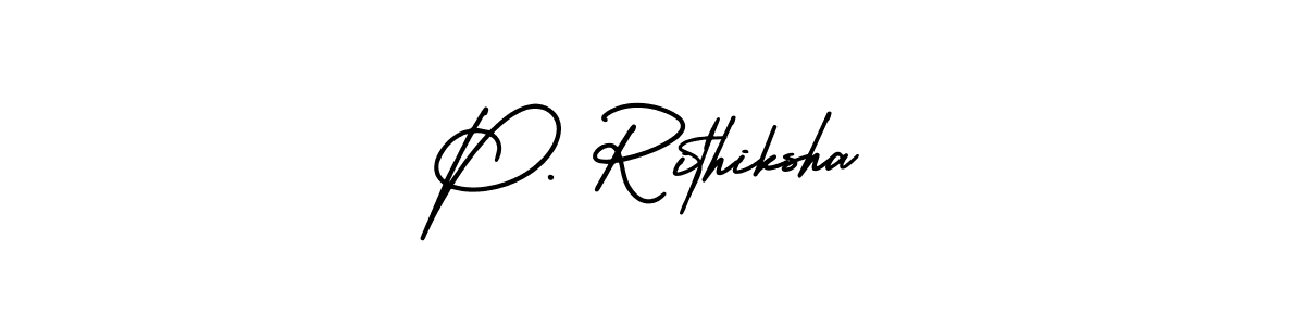 Also You can easily find your signature by using the search form. We will create P. Rithiksha name handwritten signature images for you free of cost using AmerikaSignatureDemo-Regular sign style. P. Rithiksha signature style 3 images and pictures png