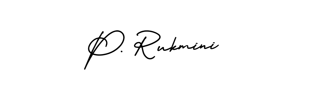 How to make P. Rukmini name signature. Use AmerikaSignatureDemo-Regular style for creating short signs online. This is the latest handwritten sign. P. Rukmini signature style 3 images and pictures png