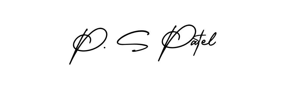 Design your own signature with our free online signature maker. With this signature software, you can create a handwritten (AmerikaSignatureDemo-Regular) signature for name P. S Patel. P. S Patel signature style 3 images and pictures png