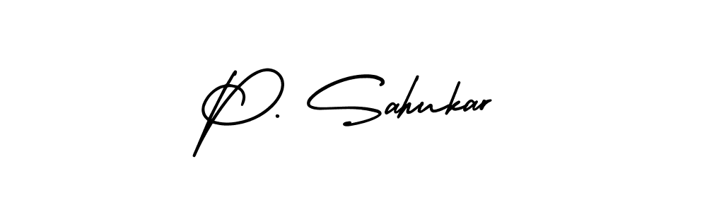 How to Draw P. Sahukar signature style? AmerikaSignatureDemo-Regular is a latest design signature styles for name P. Sahukar. P. Sahukar signature style 3 images and pictures png