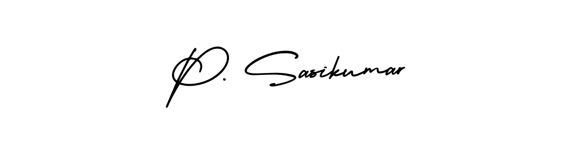 You should practise on your own different ways (AmerikaSignatureDemo-Regular) to write your name (P. Sasikumar) in signature. don't let someone else do it for you. P. Sasikumar signature style 3 images and pictures png