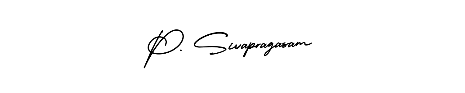 How to make P. Sivapragasam name signature. Use AmerikaSignatureDemo-Regular style for creating short signs online. This is the latest handwritten sign. P. Sivapragasam signature style 3 images and pictures png