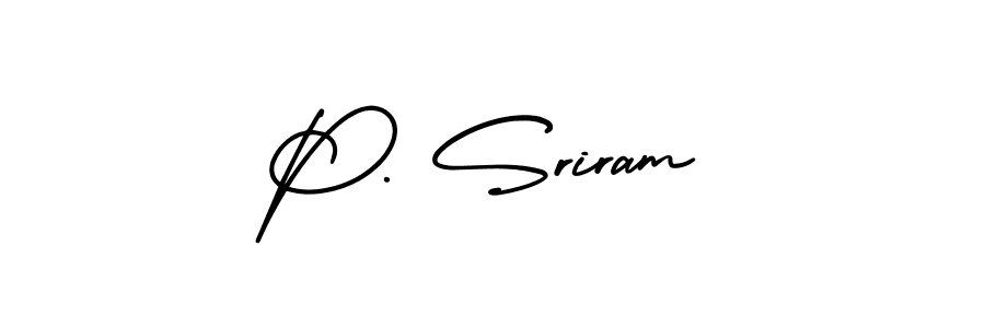 Design your own signature with our free online signature maker. With this signature software, you can create a handwritten (AmerikaSignatureDemo-Regular) signature for name P. Sriram. P. Sriram signature style 3 images and pictures png