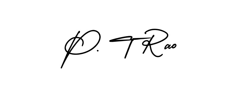 The best way (AmerikaSignatureDemo-Regular) to make a short signature is to pick only two or three words in your name. The name P. T Rao include a total of six letters. For converting this name. P. T Rao signature style 3 images and pictures png