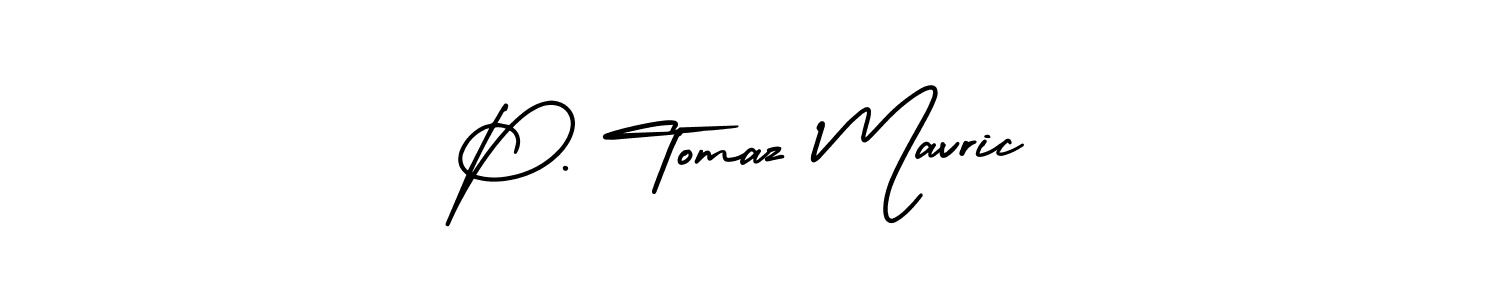 Also You can easily find your signature by using the search form. We will create P. Tomaz Mavric name handwritten signature images for you free of cost using AmerikaSignatureDemo-Regular sign style. P. Tomaz Mavric signature style 3 images and pictures png