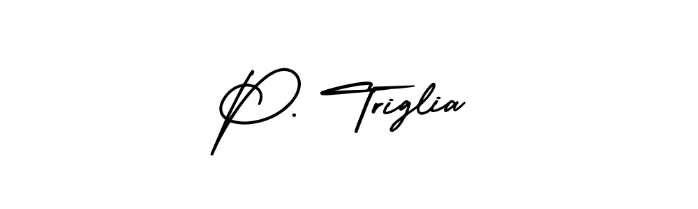 AmerikaSignatureDemo-Regular is a professional signature style that is perfect for those who want to add a touch of class to their signature. It is also a great choice for those who want to make their signature more unique. Get P. Triglia name to fancy signature for free. P. Triglia signature style 3 images and pictures png