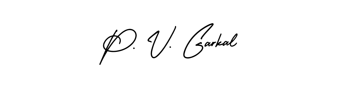 AmerikaSignatureDemo-Regular is a professional signature style that is perfect for those who want to add a touch of class to their signature. It is also a great choice for those who want to make their signature more unique. Get P. V. Garkal name to fancy signature for free. P. V. Garkal signature style 3 images and pictures png