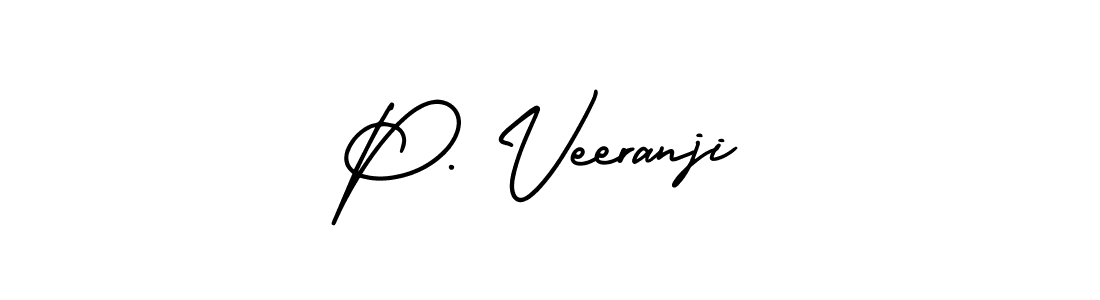 The best way (AmerikaSignatureDemo-Regular) to make a short signature is to pick only two or three words in your name. The name P. Veeranji include a total of six letters. For converting this name. P. Veeranji signature style 3 images and pictures png