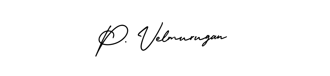 How to make P. Velmurugan name signature. Use AmerikaSignatureDemo-Regular style for creating short signs online. This is the latest handwritten sign. P. Velmurugan signature style 3 images and pictures png