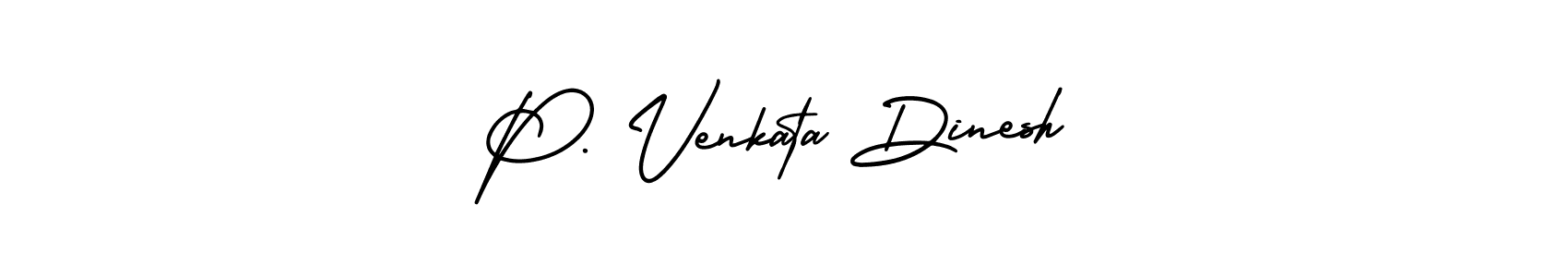 Use a signature maker to create a handwritten signature online. With this signature software, you can design (AmerikaSignatureDemo-Regular) your own signature for name P. Venkata Dinesh. P. Venkata Dinesh signature style 3 images and pictures png