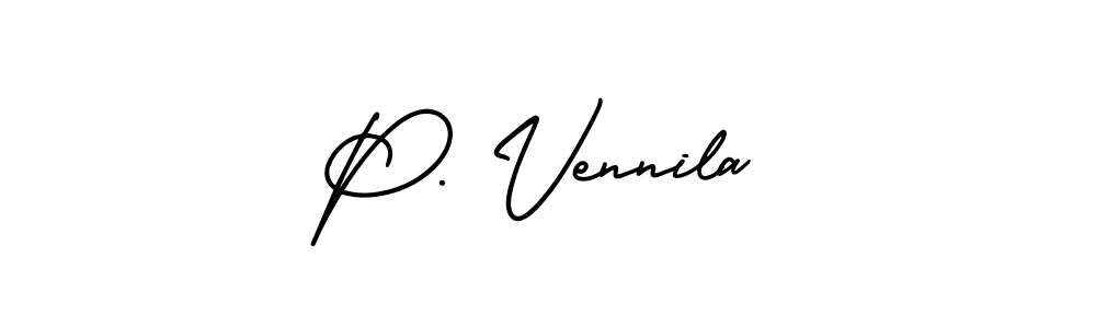 Make a short P. Vennila signature style. Manage your documents anywhere anytime using AmerikaSignatureDemo-Regular. Create and add eSignatures, submit forms, share and send files easily. P. Vennila signature style 3 images and pictures png