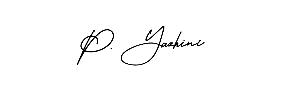 This is the best signature style for the P. Yazhini name. Also you like these signature font (AmerikaSignatureDemo-Regular). Mix name signature. P. Yazhini signature style 3 images and pictures png
