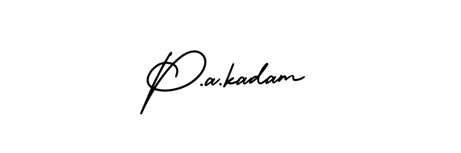 How to make P.a.kadam signature? AmerikaSignatureDemo-Regular is a professional autograph style. Create handwritten signature for P.a.kadam name. P.a.kadam signature style 3 images and pictures png