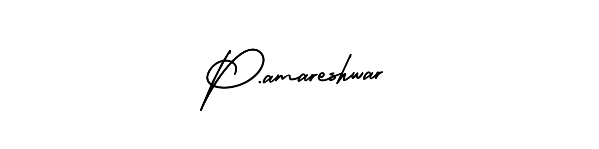 How to make P.amareshwar name signature. Use AmerikaSignatureDemo-Regular style for creating short signs online. This is the latest handwritten sign. P.amareshwar signature style 3 images and pictures png