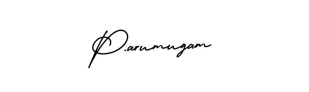 Use a signature maker to create a handwritten signature online. With this signature software, you can design (AmerikaSignatureDemo-Regular) your own signature for name P.arumugam. P.arumugam signature style 3 images and pictures png