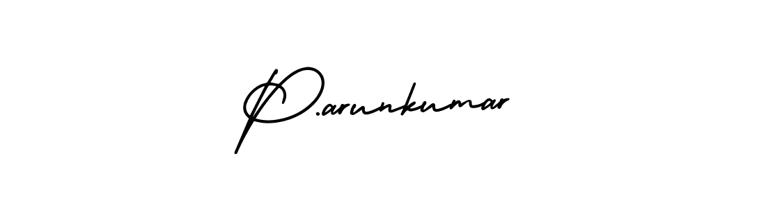 Make a beautiful signature design for name P.arunkumar. With this signature (AmerikaSignatureDemo-Regular) style, you can create a handwritten signature for free. P.arunkumar signature style 3 images and pictures png