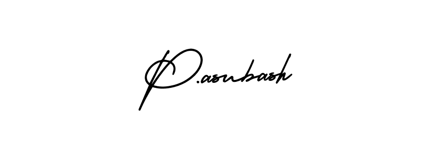 You should practise on your own different ways (AmerikaSignatureDemo-Regular) to write your name (P.asubash) in signature. don't let someone else do it for you. P.asubash signature style 3 images and pictures png