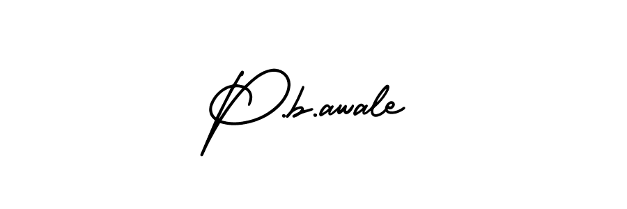 Make a beautiful signature design for name P.b.awale. With this signature (AmerikaSignatureDemo-Regular) style, you can create a handwritten signature for free. P.b.awale signature style 3 images and pictures png