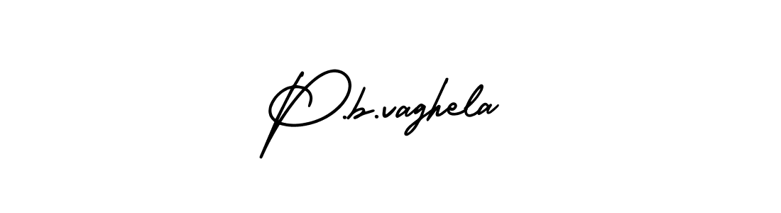 How to make P.b.vaghela name signature. Use AmerikaSignatureDemo-Regular style for creating short signs online. This is the latest handwritten sign. P.b.vaghela signature style 3 images and pictures png