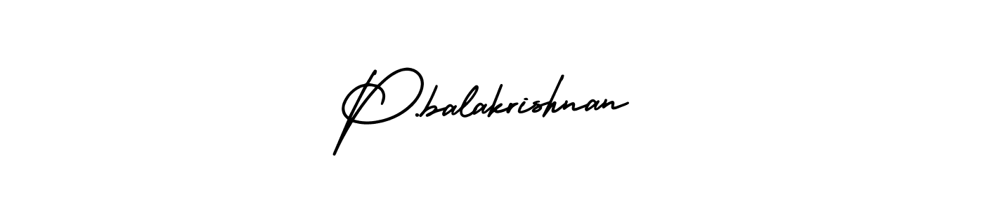 Use a signature maker to create a handwritten signature online. With this signature software, you can design (AmerikaSignatureDemo-Regular) your own signature for name P.balakrishnan. P.balakrishnan signature style 3 images and pictures png