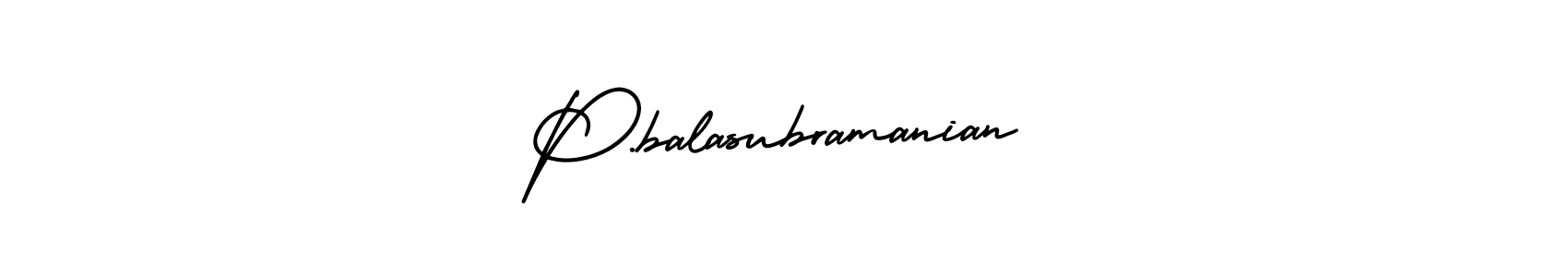 The best way (AmerikaSignatureDemo-Regular) to make a short signature is to pick only two or three words in your name. The name P.balasubramanian include a total of six letters. For converting this name. P.balasubramanian signature style 3 images and pictures png