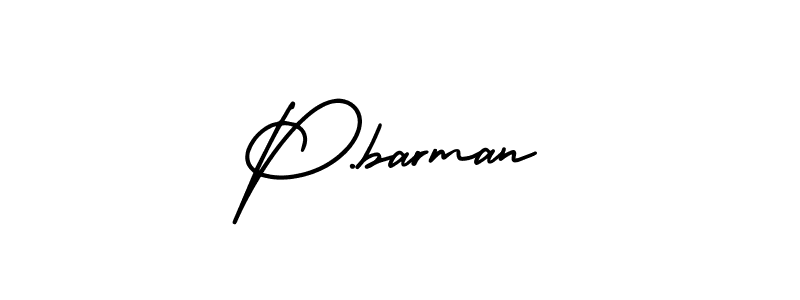 Create a beautiful signature design for name P.barman. With this signature (AmerikaSignatureDemo-Regular) fonts, you can make a handwritten signature for free. P.barman signature style 3 images and pictures png