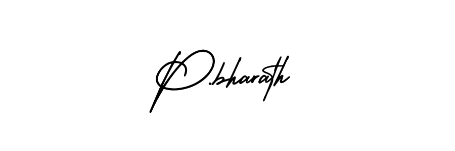 Design your own signature with our free online signature maker. With this signature software, you can create a handwritten (AmerikaSignatureDemo-Regular) signature for name P.bharath. P.bharath signature style 3 images and pictures png