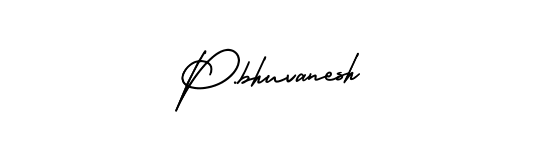 How to make P.bhuvanesh name signature. Use AmerikaSignatureDemo-Regular style for creating short signs online. This is the latest handwritten sign. P.bhuvanesh signature style 3 images and pictures png
