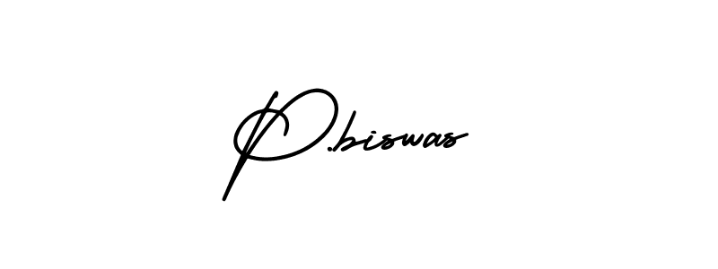 How to make P.biswas name signature. Use AmerikaSignatureDemo-Regular style for creating short signs online. This is the latest handwritten sign. P.biswas signature style 3 images and pictures png