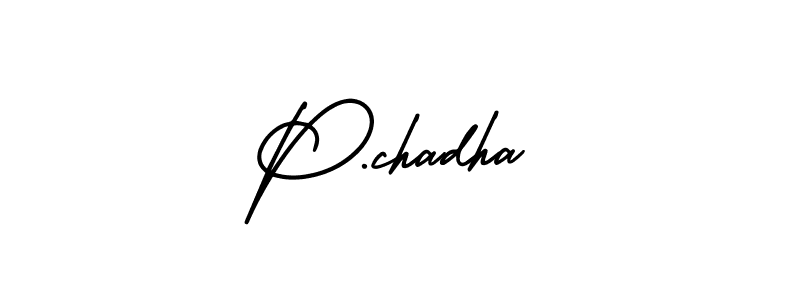 Use a signature maker to create a handwritten signature online. With this signature software, you can design (AmerikaSignatureDemo-Regular) your own signature for name P.chadha. P.chadha signature style 3 images and pictures png
