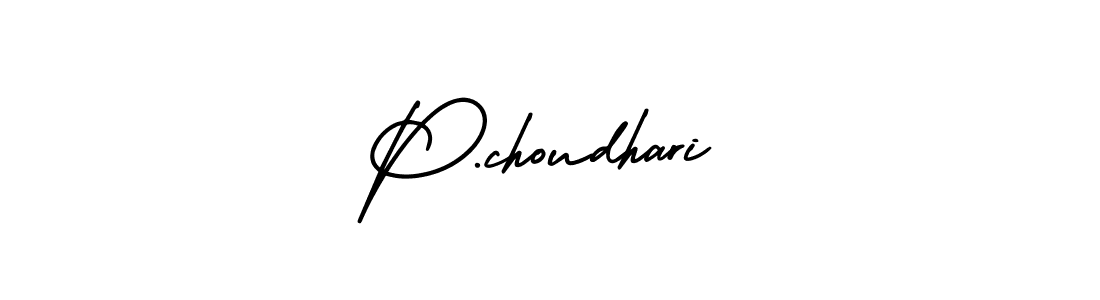 How to make P.choudhari name signature. Use AmerikaSignatureDemo-Regular style for creating short signs online. This is the latest handwritten sign. P.choudhari signature style 3 images and pictures png