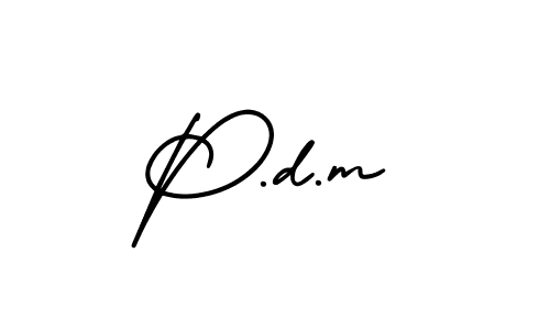 How to make P.d.m signature? AmerikaSignatureDemo-Regular is a professional autograph style. Create handwritten signature for P.d.m name. P.d.m signature style 3 images and pictures png