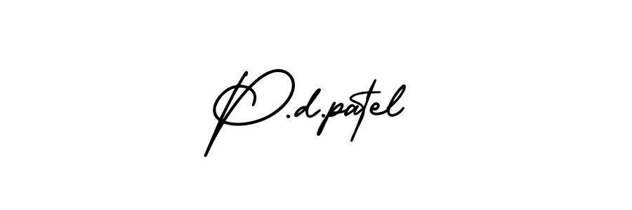 You should practise on your own different ways (AmerikaSignatureDemo-Regular) to write your name (P.d.patel) in signature. don't let someone else do it for you. P.d.patel signature style 3 images and pictures png