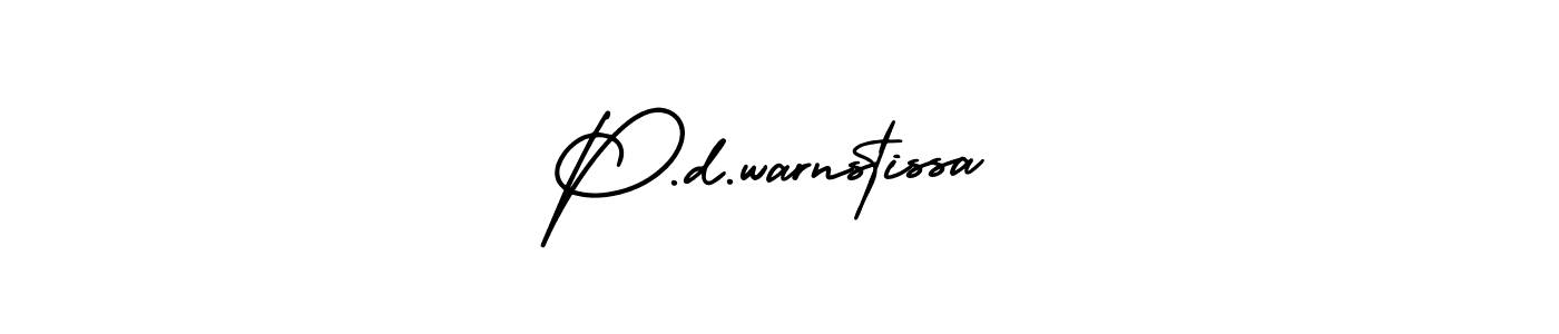 You should practise on your own different ways (AmerikaSignatureDemo-Regular) to write your name (P.d.warnstissa) in signature. don't let someone else do it for you. P.d.warnstissa signature style 3 images and pictures png