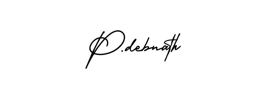 P.debnath stylish signature style. Best Handwritten Sign (AmerikaSignatureDemo-Regular) for my name. Handwritten Signature Collection Ideas for my name P.debnath. P.debnath signature style 3 images and pictures png