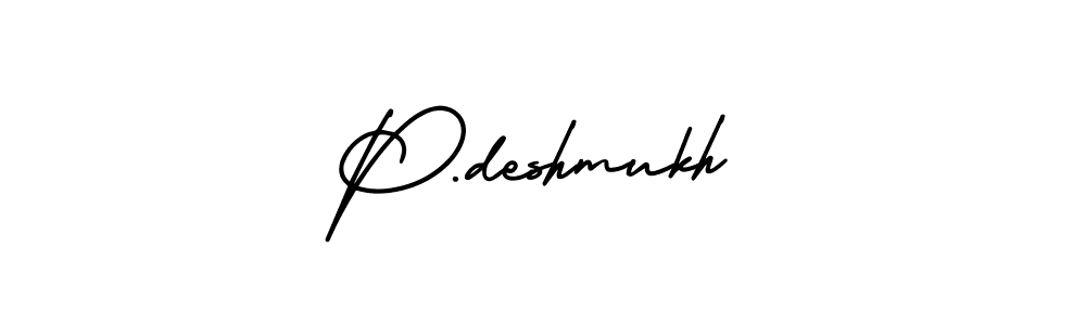 AmerikaSignatureDemo-Regular is a professional signature style that is perfect for those who want to add a touch of class to their signature. It is also a great choice for those who want to make their signature more unique. Get P.deshmukh name to fancy signature for free. P.deshmukh signature style 3 images and pictures png