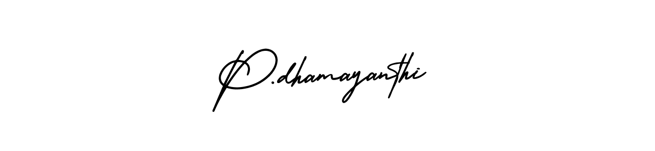 P.dhamayanthi stylish signature style. Best Handwritten Sign (AmerikaSignatureDemo-Regular) for my name. Handwritten Signature Collection Ideas for my name P.dhamayanthi. P.dhamayanthi signature style 3 images and pictures png