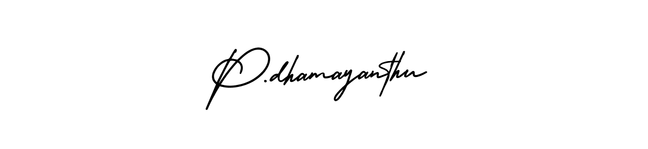 Use a signature maker to create a handwritten signature online. With this signature software, you can design (AmerikaSignatureDemo-Regular) your own signature for name P.dhamayanthu. P.dhamayanthu signature style 3 images and pictures png