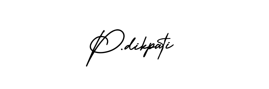 You should practise on your own different ways (AmerikaSignatureDemo-Regular) to write your name (P.dikpati) in signature. don't let someone else do it for you. P.dikpati signature style 3 images and pictures png