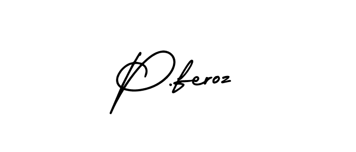 Design your own signature with our free online signature maker. With this signature software, you can create a handwritten (AmerikaSignatureDemo-Regular) signature for name P.feroz. P.feroz signature style 3 images and pictures png