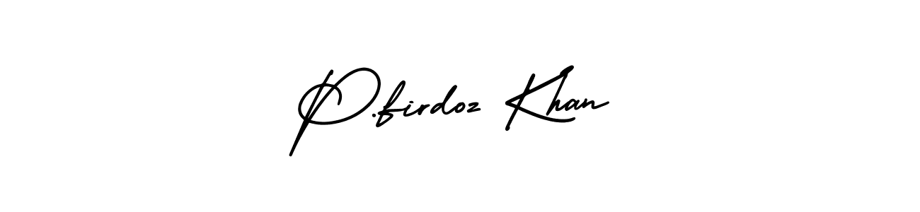 Make a short P.firdoz Khan signature style. Manage your documents anywhere anytime using AmerikaSignatureDemo-Regular. Create and add eSignatures, submit forms, share and send files easily. P.firdoz Khan signature style 3 images and pictures png