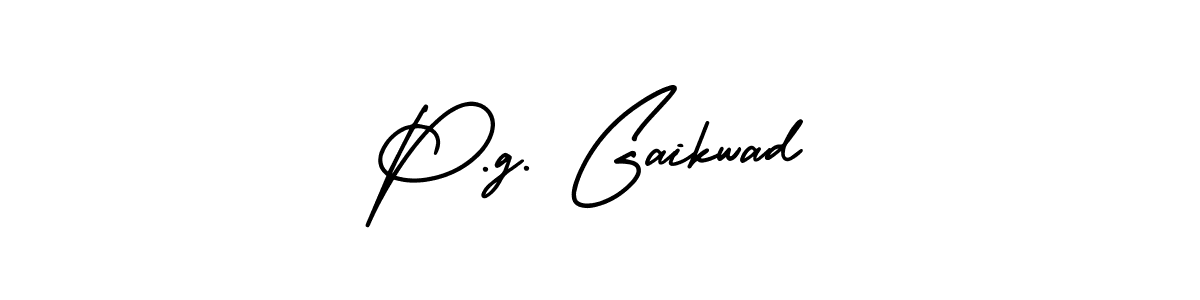 The best way (AmerikaSignatureDemo-Regular) to make a short signature is to pick only two or three words in your name. The name P.g. Gaikwad include a total of six letters. For converting this name. P.g. Gaikwad signature style 3 images and pictures png