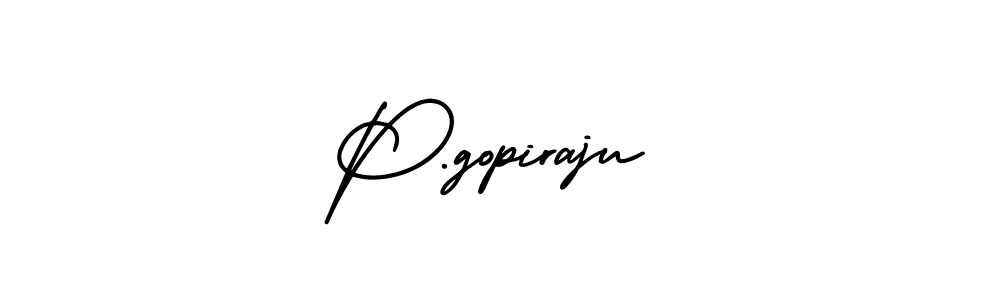 The best way (AmerikaSignatureDemo-Regular) to make a short signature is to pick only two or three words in your name. The name P.gopiraju include a total of six letters. For converting this name. P.gopiraju signature style 3 images and pictures png