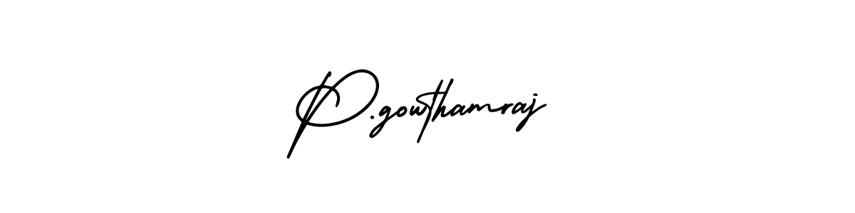 Design your own signature with our free online signature maker. With this signature software, you can create a handwritten (AmerikaSignatureDemo-Regular) signature for name P.gowthamraj. P.gowthamraj signature style 3 images and pictures png