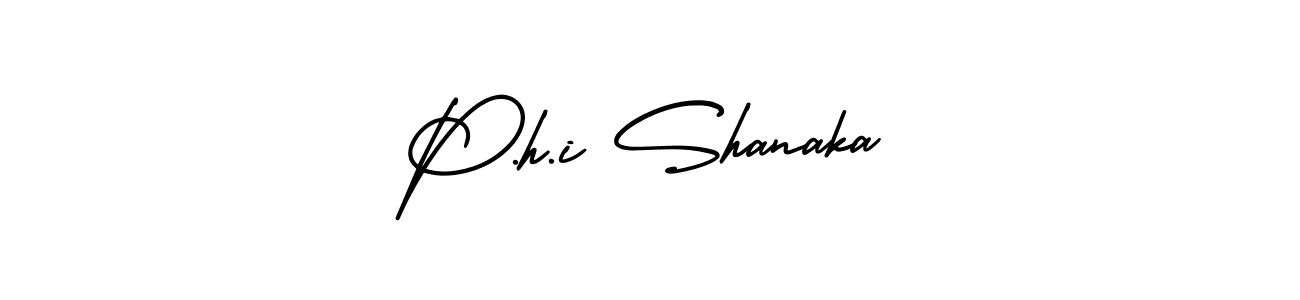 The best way (AmerikaSignatureDemo-Regular) to make a short signature is to pick only two or three words in your name. The name P.h.i Shanaka include a total of six letters. For converting this name. P.h.i Shanaka signature style 3 images and pictures png