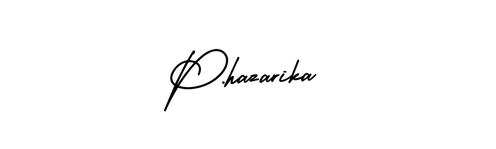 Use a signature maker to create a handwritten signature online. With this signature software, you can design (AmerikaSignatureDemo-Regular) your own signature for name P.hazarika. P.hazarika signature style 3 images and pictures png