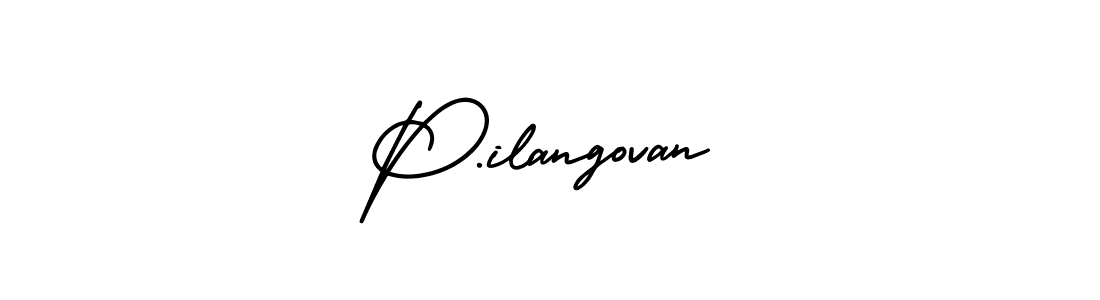 How to make P.ilangovan name signature. Use AmerikaSignatureDemo-Regular style for creating short signs online. This is the latest handwritten sign. P.ilangovan signature style 3 images and pictures png
