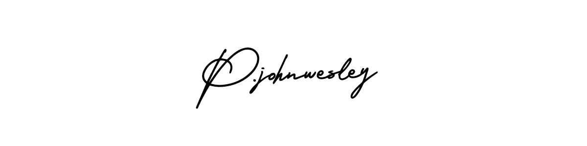Create a beautiful signature design for name P.johnwesley. With this signature (AmerikaSignatureDemo-Regular) fonts, you can make a handwritten signature for free. P.johnwesley signature style 3 images and pictures png