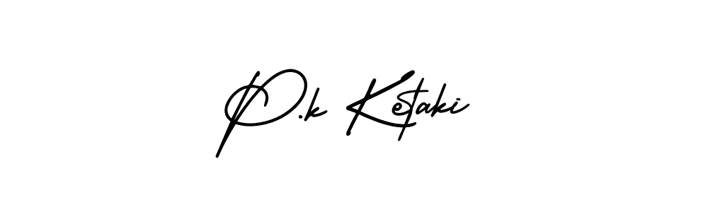 P.k Ketaki stylish signature style. Best Handwritten Sign (AmerikaSignatureDemo-Regular) for my name. Handwritten Signature Collection Ideas for my name P.k Ketaki. P.k Ketaki signature style 3 images and pictures png